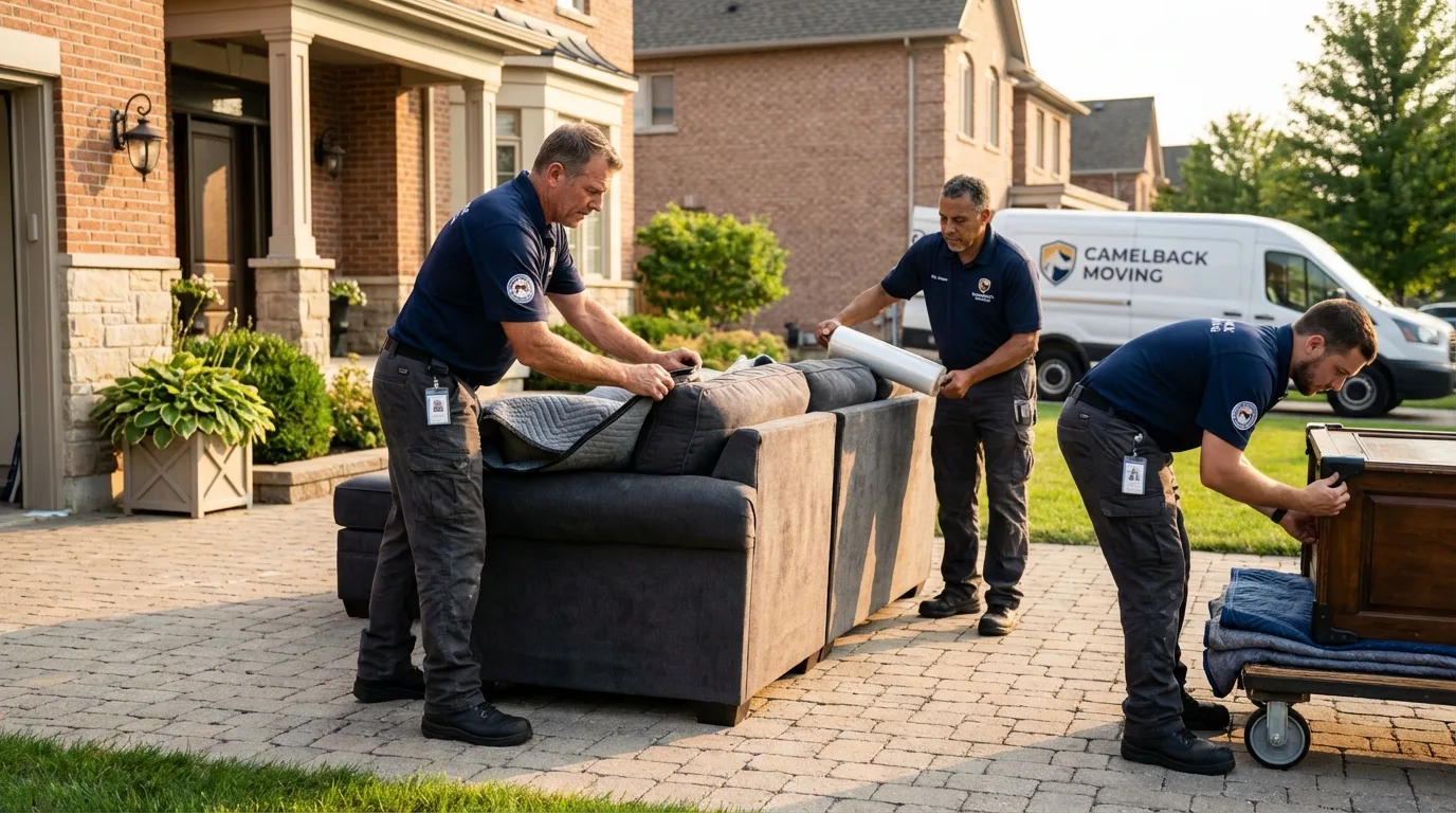 Large estate moving crew wrapping furniture in Nitro, WV